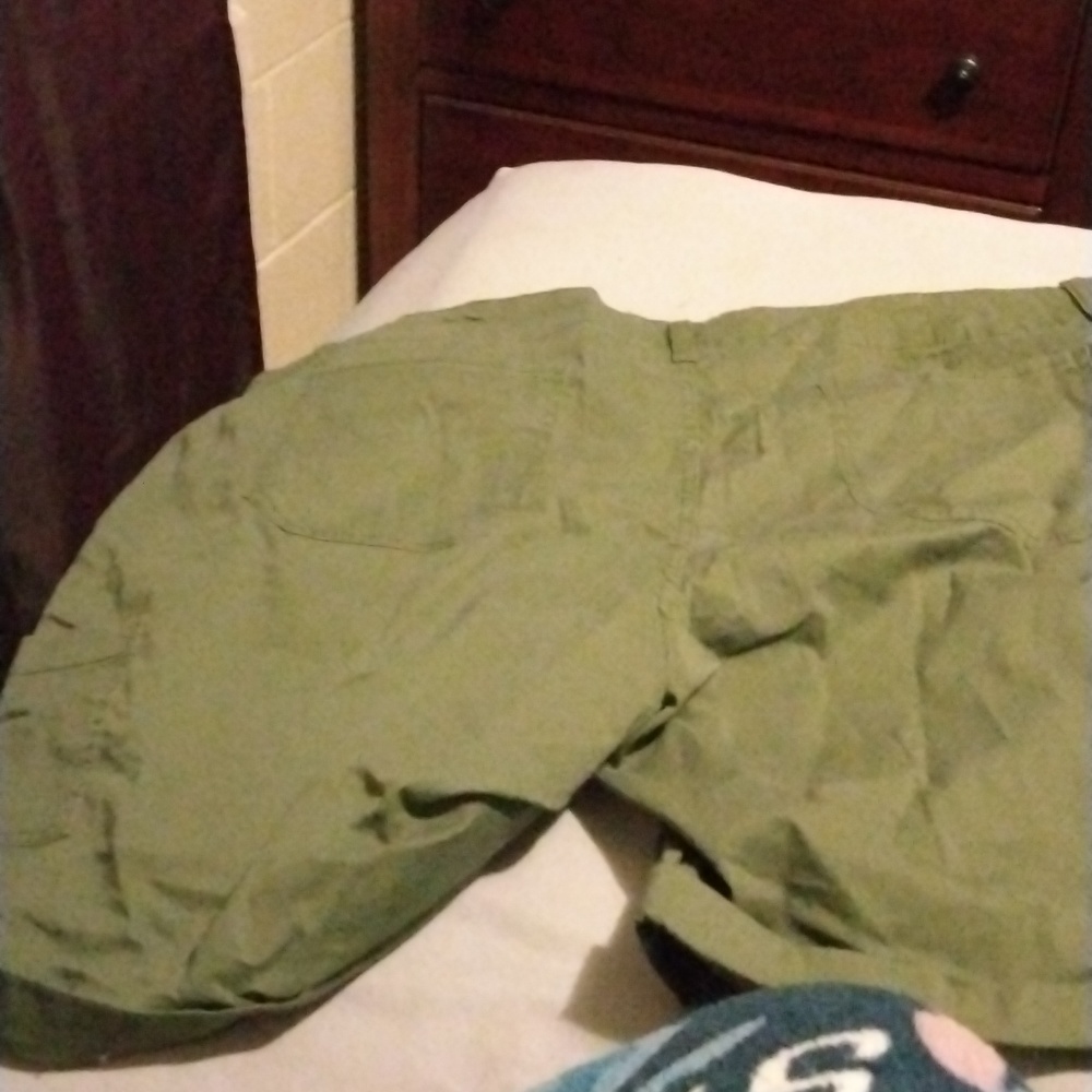 Green cargo shorts